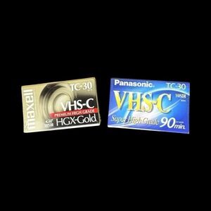 Maxwell and Panasonic TC-30 VHS-C Tape Lot Of 2 New Sealed SP 30 min/EP 90 min